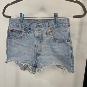 Levi's Light Blue Cutoff Denim Shorts